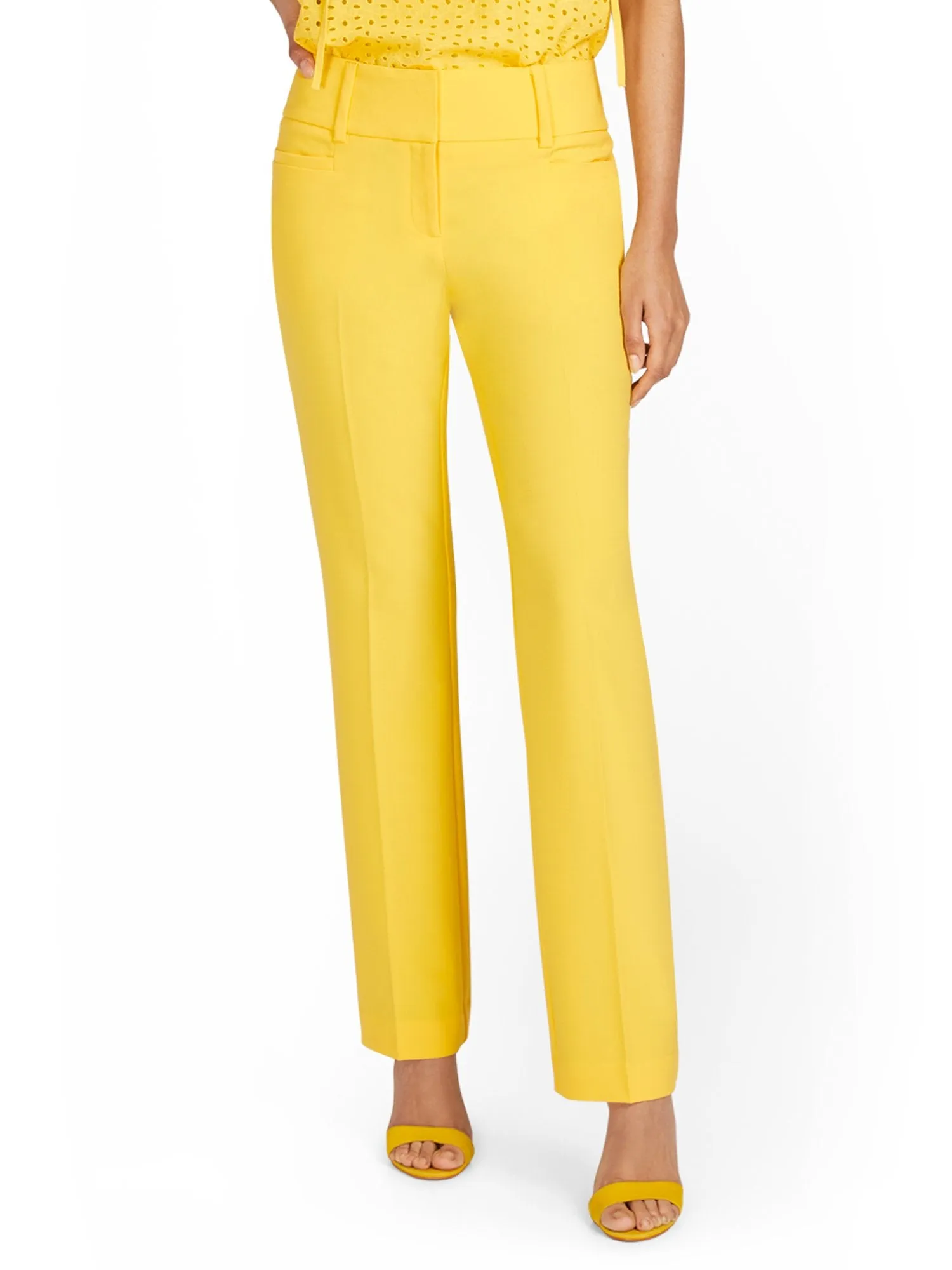 Petite Mid-Rise Straight-Leg Pant - Essential Stretch - 7th Avenue