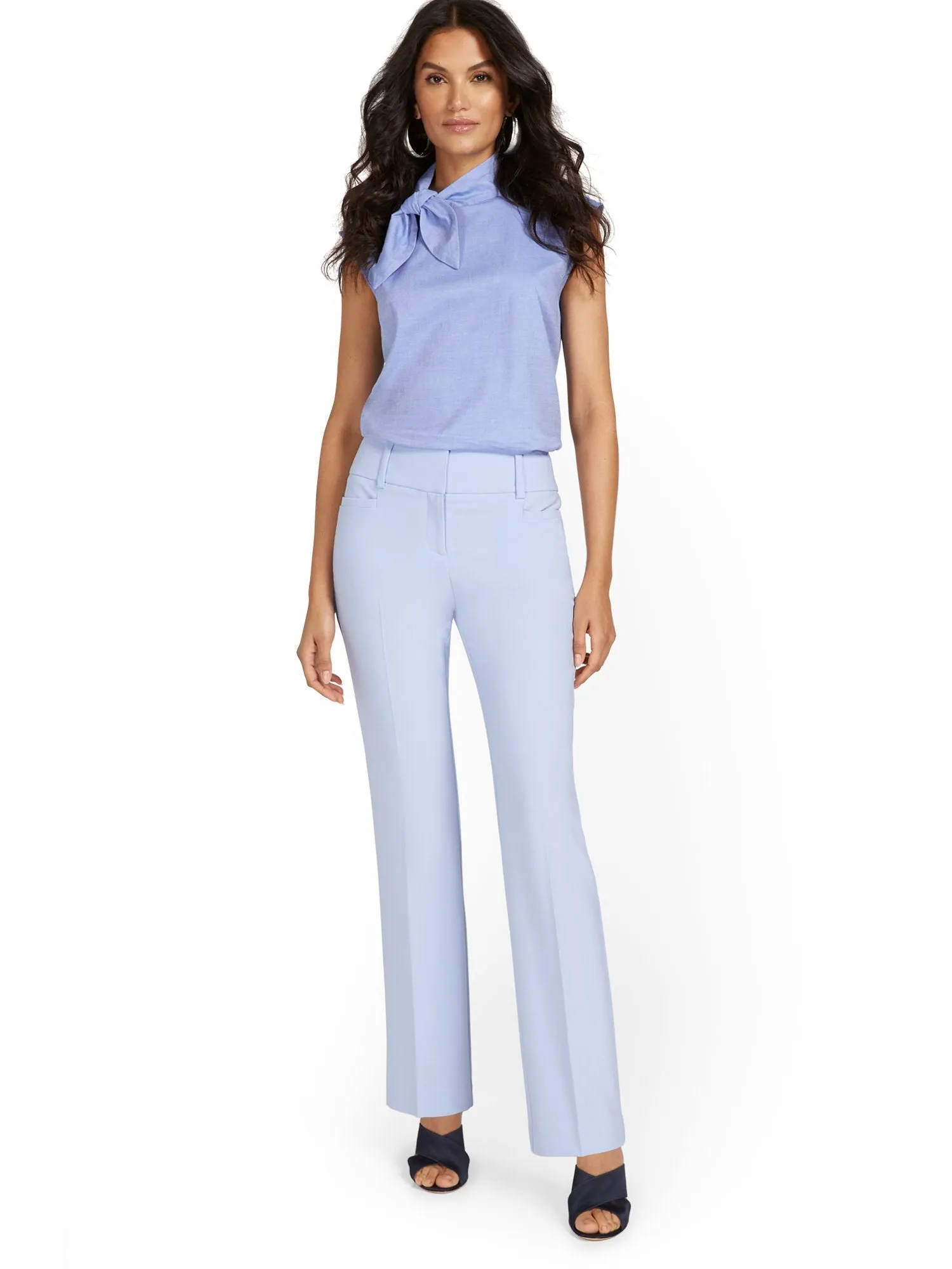 Petite Mid-Rise Straight-Leg Pant - Essential Stretch - 7th Avenue