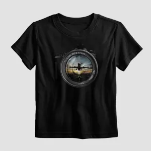 Plane Spotting Lens - Kids T-Shirt