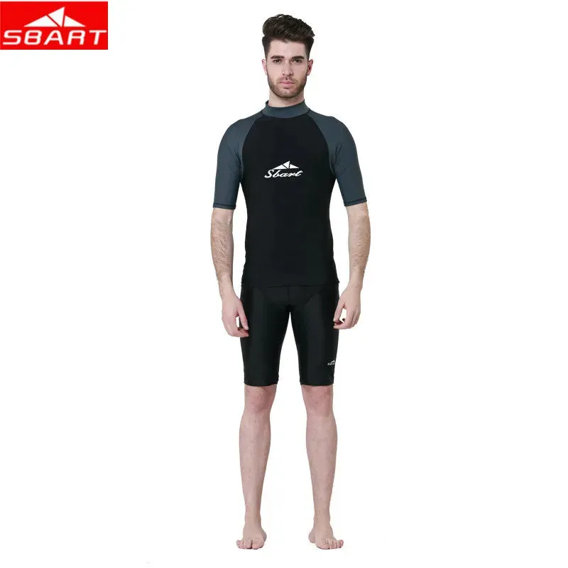 SBART Men lycra Surf Wet Suits Jacket Short Sleeve Anti-UV Quick Dry Surf-clothes Man Swimming Windsurf Diving Wet Suits Shirt