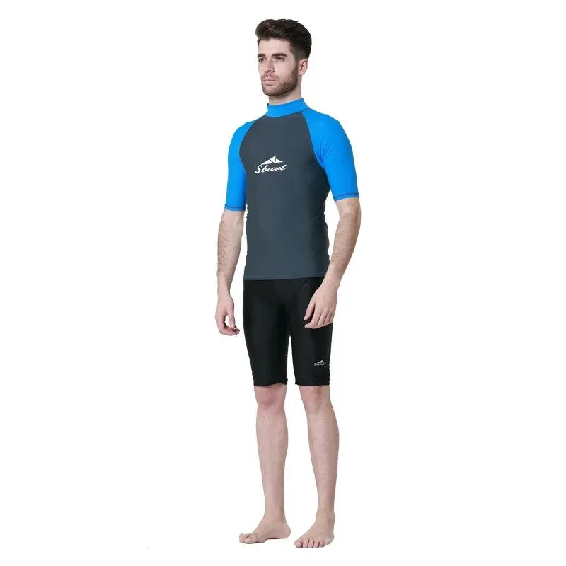 SBART Men lycra Surf Wet Suits Jacket Short Sleeve Anti-UV Quick Dry Surf-clothes Man Swimming Windsurf Diving Wet Suits Shirt