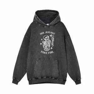 Shh Just One More Foil Skull Hairstylist Hoodie