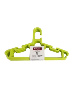 Solid Hangers, Green, Plastic, Set of 5