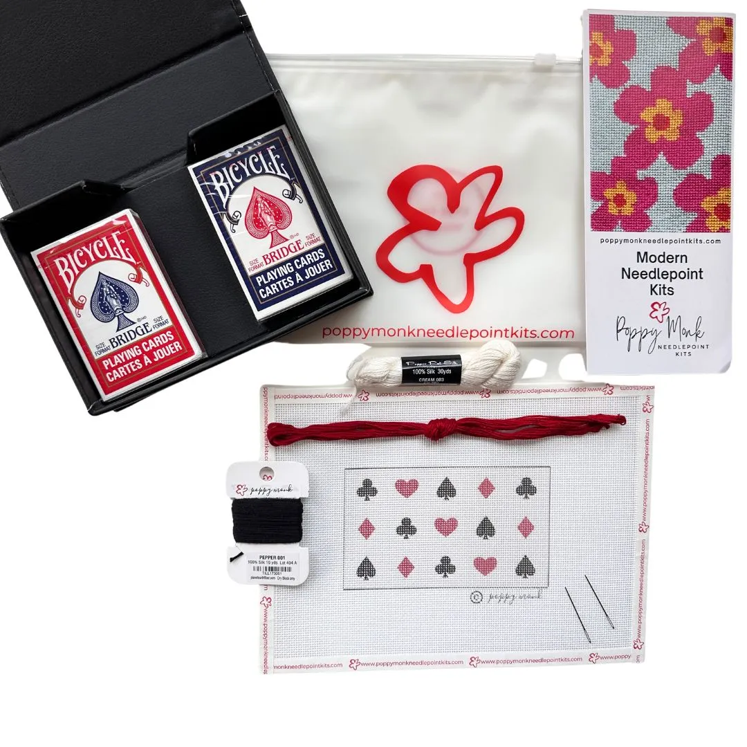 Suits Needlepoint Gift Box   Playing Cards