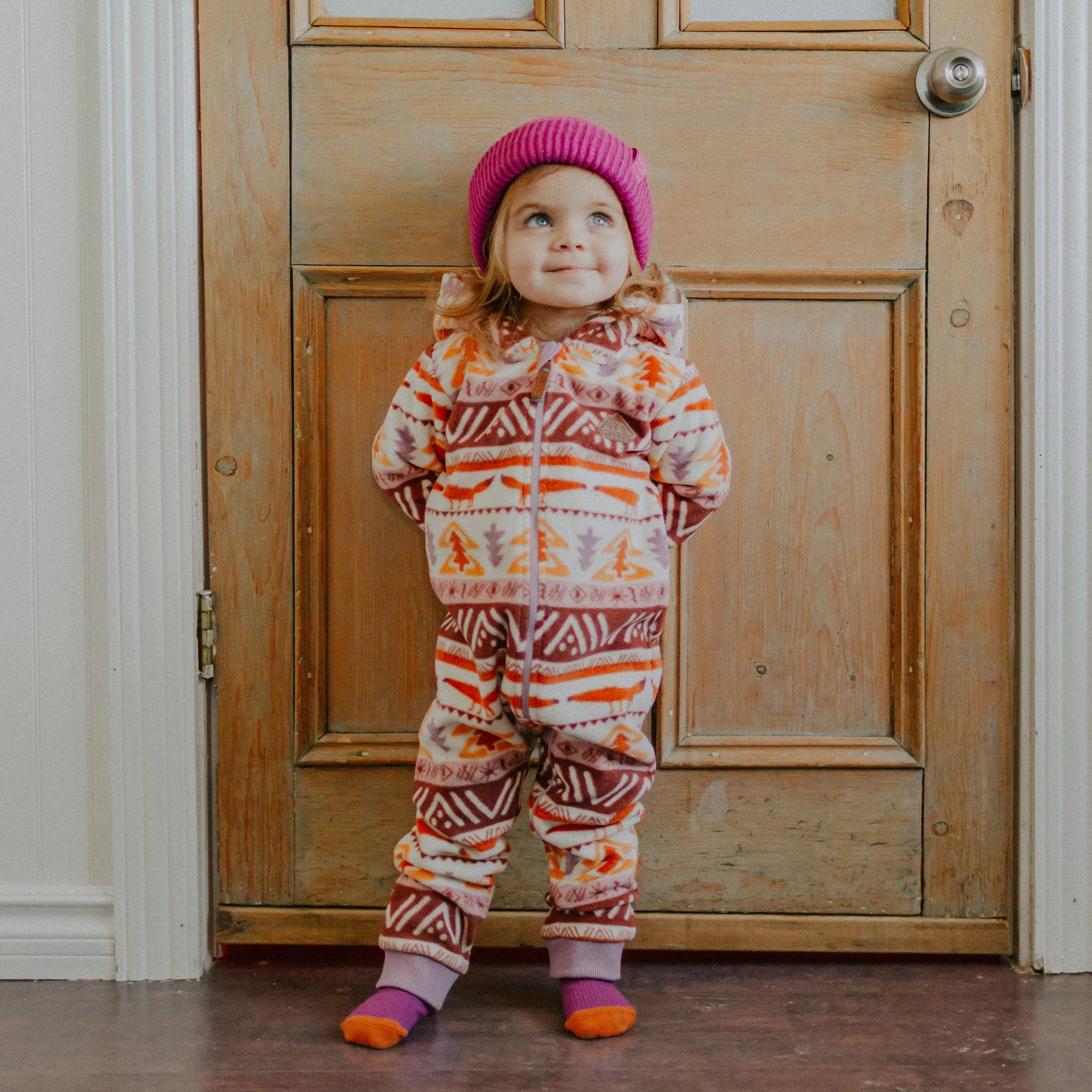 Tuque de maille fuchsia, bébé
 || Fuchsia knitted toque, baby