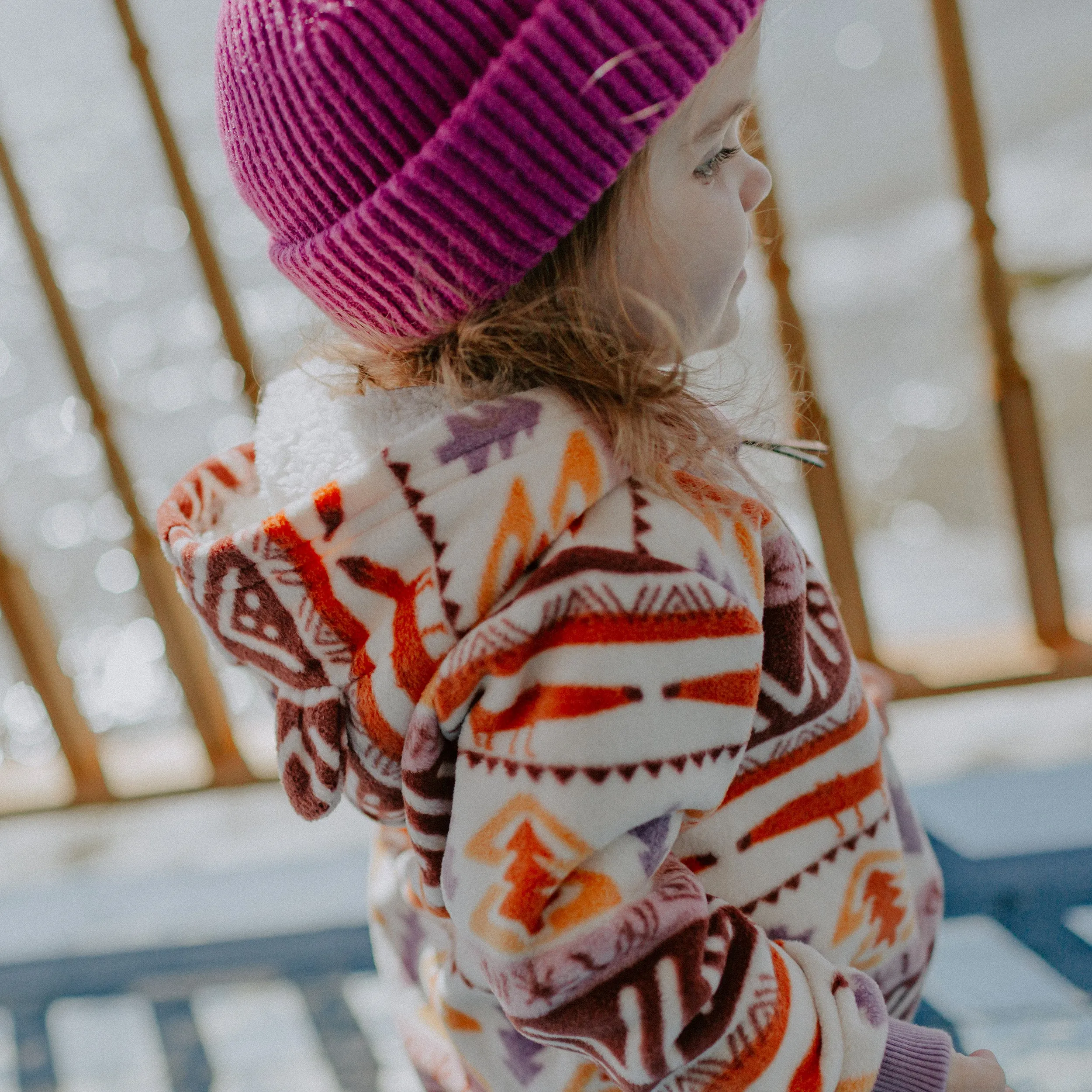 Tuque de maille fuchsia, bébé
 || Fuchsia knitted toque, baby