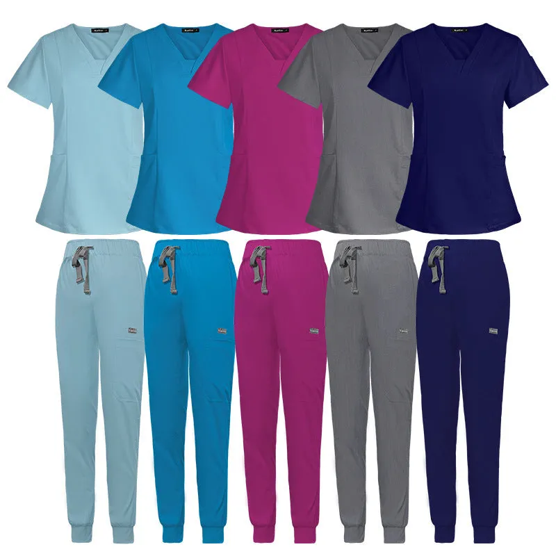 V-neck Short Sleeve Medical Scrubs (6 Colors)