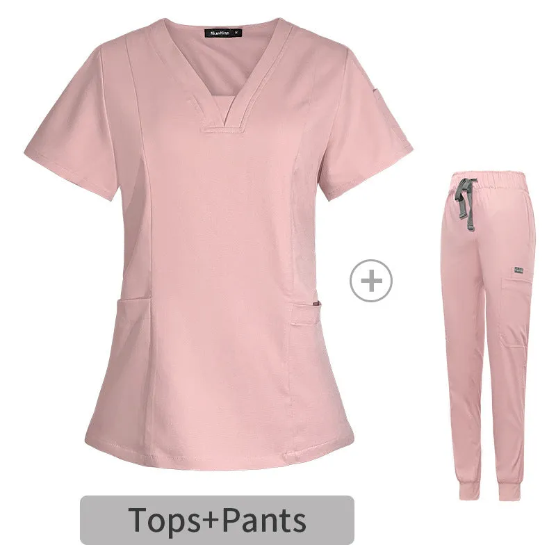 V-neck Short Sleeve Medical Scrubs (6 Colors)