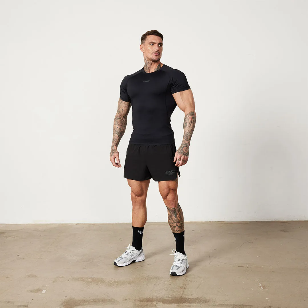 Vanquish Utility Black Short Sleeve Base Layer Top