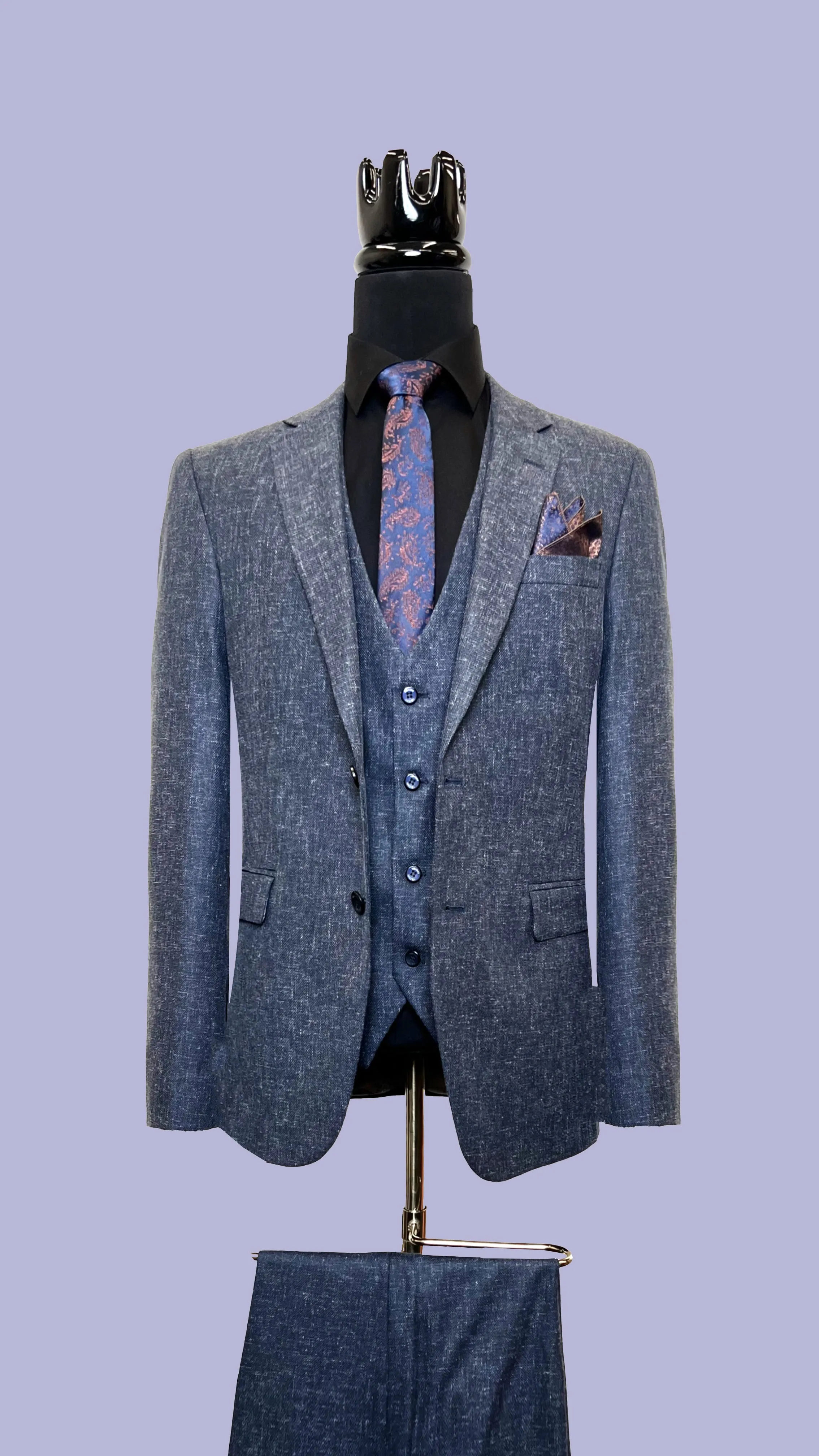 Vercini Royal Twilight Three-Piece Suit