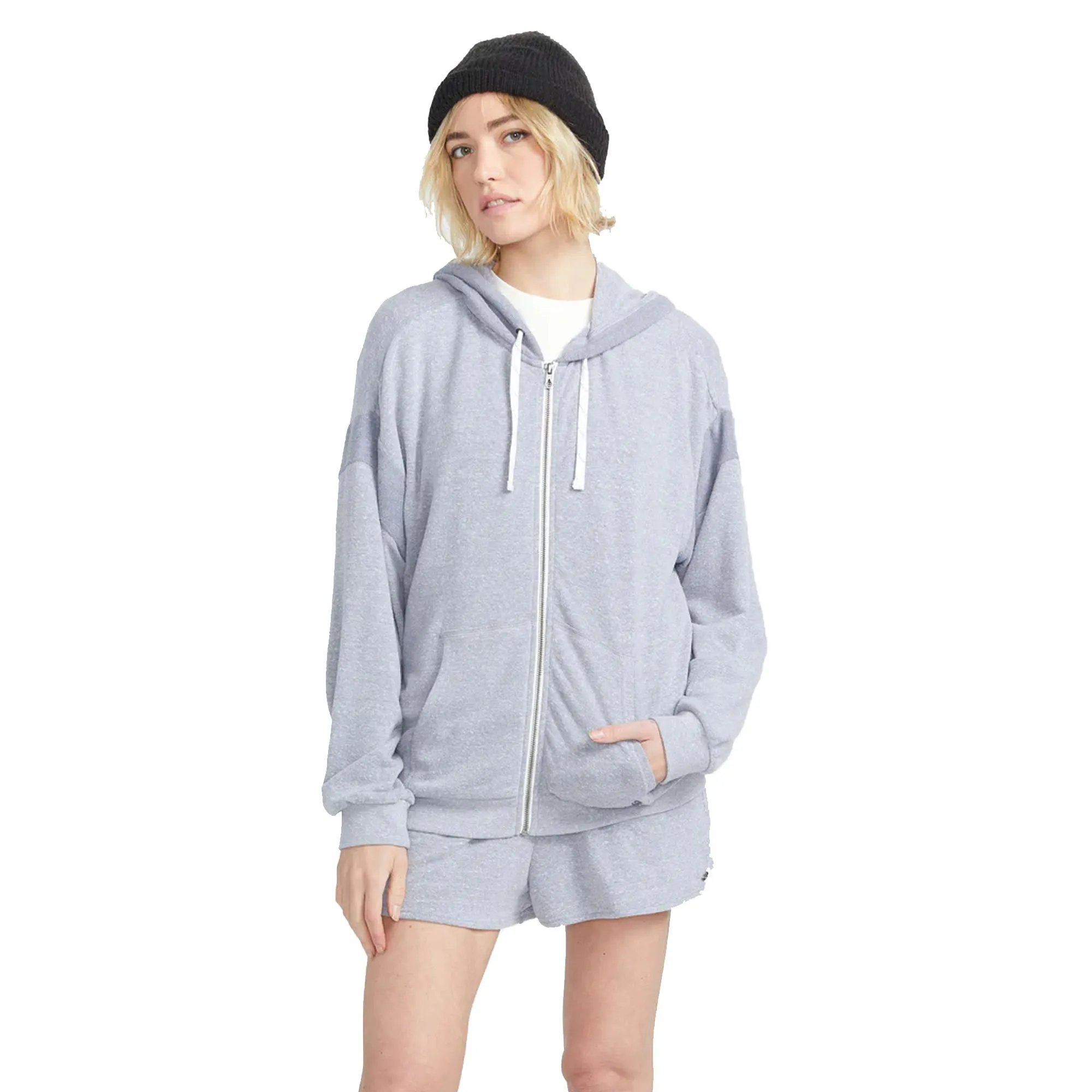 Volcom Lived In Lounge Frenchie Zip Women's Hoodie - Denim