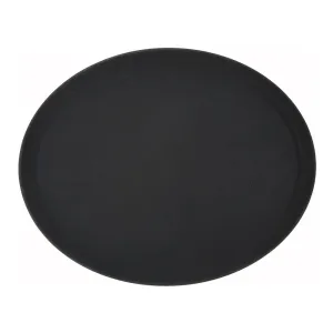 Winco TFG-2622K 26" x 22" Premium Fiberglass Tray, Non-slip, Black, Oval