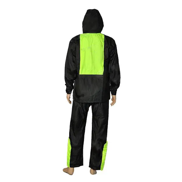 XSX Fashion Adults Motorcycling Waterproof Rain Coat   Pants - Black   Green